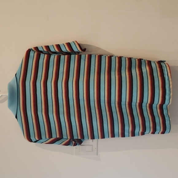 PLATINI Polo Golf Shirt Stripped Short Sleeve Men's Medium - Picture 2 of 12